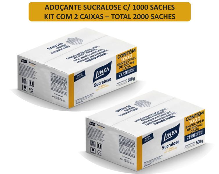 Adoçante Linea Sucralose - kit c/ 2 caixas (2000 saches) Imagem de Adoçante Linea Sucralose - kit c/ 2 caixas (2000 saches)