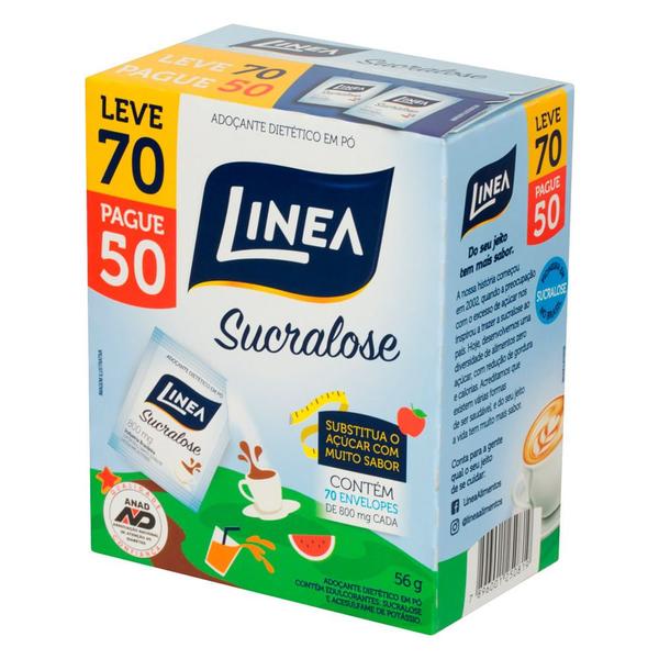Adoçante Linea Sucralose Pó 56g Leve 70 Pague 50 Unidades - Línea Imagem de Adoçante Linea Sucralose Pó 56g Leve 70 Pague 50 Unidades