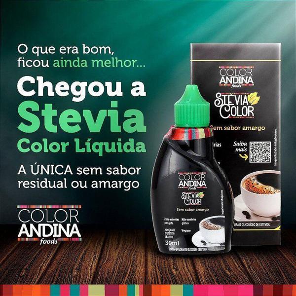 Imagem de Adoçante Líquido Stévia Color Andina 30ml  sem amargor livre de glútem 100% Natural