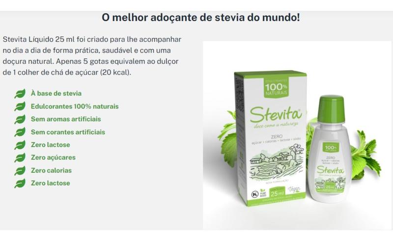 Imagem de Adoçante Líquido Stevita Stevia E Eritritol 25ml