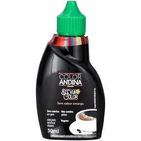 Adoçante Stevia Color Andina Vegano Zero Lactose Sem Glúten 30 ml Imagem de Adoçante Stevia Color Andina Vegano Zero Lactose Sem Glúten 30 ml