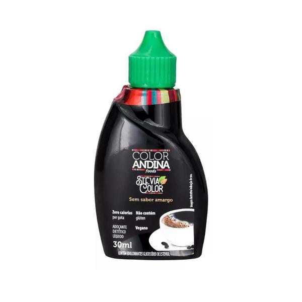 Adoçante Stévia Liquido Color Andina Frasco 30ml Imagem de Adoçante Stévia Liquido Color Andina Frasco 30ml