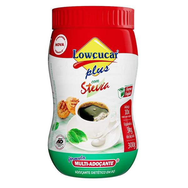 Adoçante Stevia Lowçucar Plus em Pó Pote 300g - LOWCUCAR Imagem de Adoçante Stevia Lowçucar Plus em Pó Pote 300g