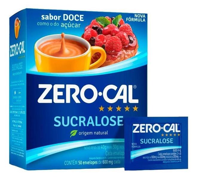 Imagem de Adoçante Zero-Cal Pó Sucralose C/50 Envelopes Kit 12