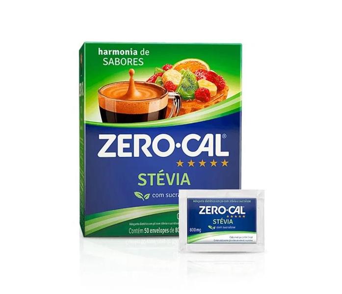 Adoçante Zero Cal Stévia Em Pó Sem Glúten 40g 50 saches Imagem de Adoçante Zero Cal Stévia Em Pó Sem Glúten 40g 50 saches