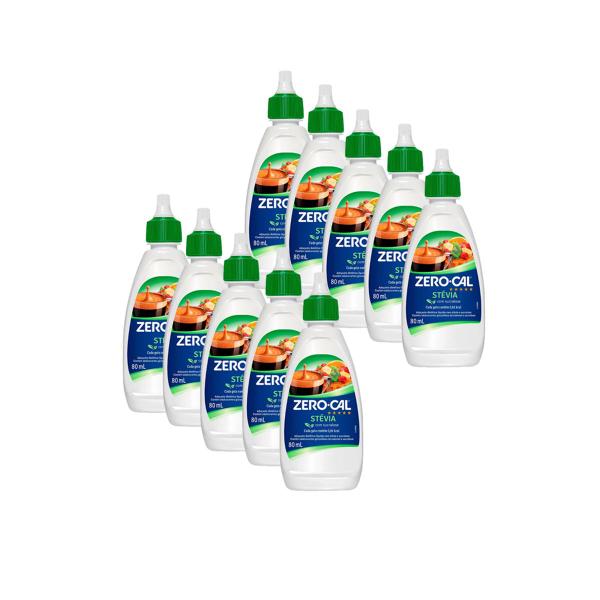 Adoçante Zero Cal Stévia Liquido 80ml Kit 10 - Hypera Pharma Imagem de Adoçante Zero Cal Stévia Liquido 80ml Kit 10