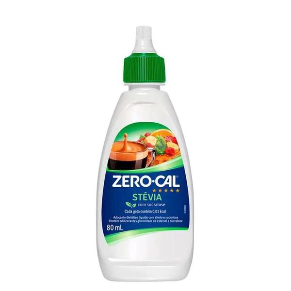 Adoçante Zero Cal Stévia Liquido 80Ml Kit 5 - Hypera Pharma- Zero Cal Imagem de Adoçante Zero Cal Stévia Liquido 80Ml Kit 5