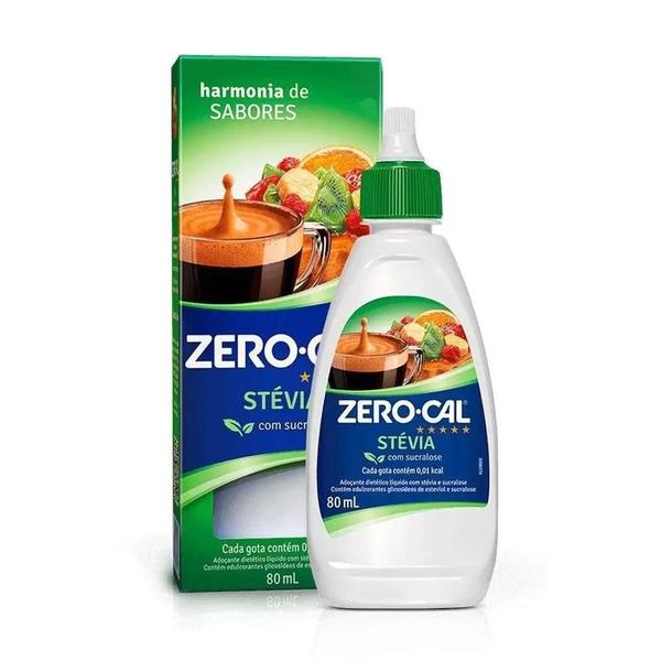 Adoçante Zero Cal Stévia Liquido 80Ml Kit 5 - Hypera Pharma- Zero Cal Imagem de Adoçante Zero Cal Stévia Liquido 80Ml Kit 5