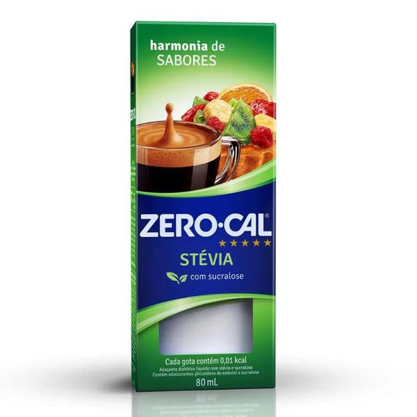 Adoçante Zero Cal Stévia Liquido 80Ml Kit 5 - Hypera Pharma- Zero Cal Imagem de Adoçante Zero Cal Stévia Liquido 80Ml Kit 5