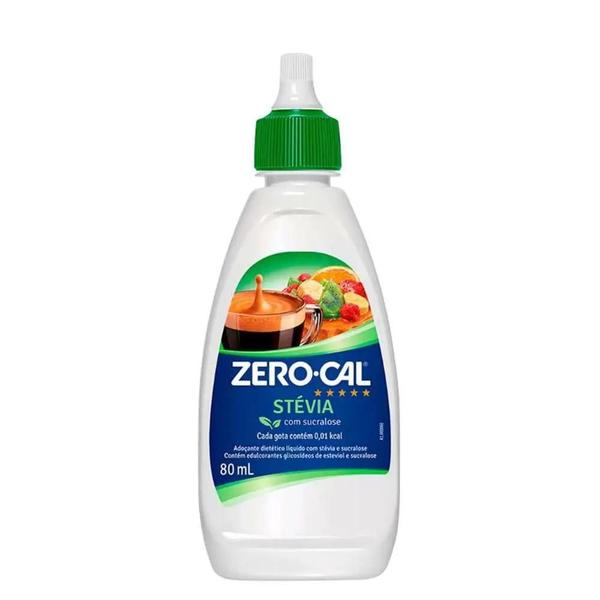 Imagem de Adoçante Zero Cal Stévia Liquido 80Ml Kit 5