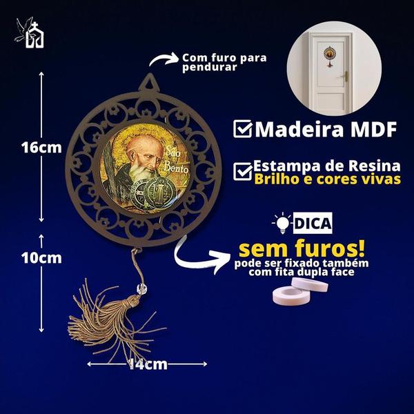 Imagem de Adorno Mandala De Porta Adorno Mdf São Bento De Porta Parede