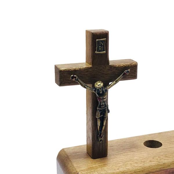 Adorno Porta Canetas São José com Crucifixo Madeira - FORNECEDOR 6 Imagem de Adorno Porta Canetas São José com Crucifixo Madeira