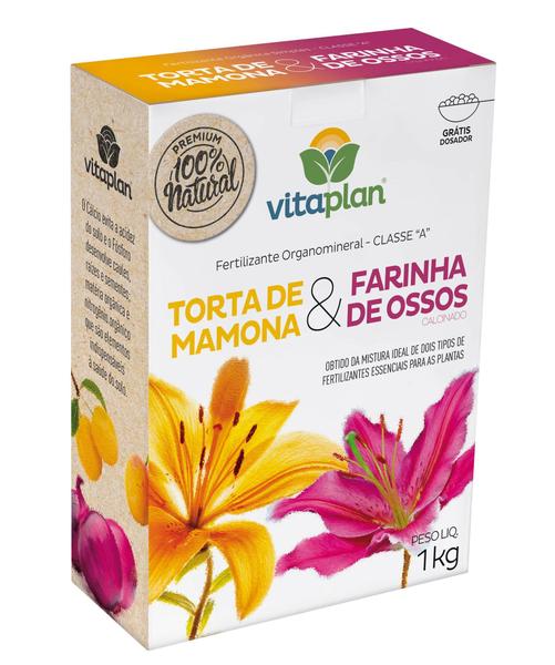 Imagem de Adubo Fertilizante Vitaplan Torta de Mamona + Farinha de Osso 1 kg