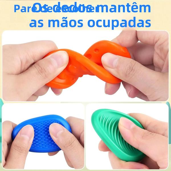 Imagem de Adultos Autismo Crianças Sensoriais Silicone Brinquedos Fidget 6 Pacote Texturizado Alívio Do