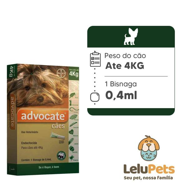 Imagem de Advocate Elanco Antipulgas para Cachorro Até 4kg 1 Pipeta