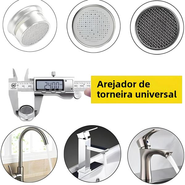 Imagem de Aerador De Torneira De Latão Para Economia De Água, Filtro Substituível, Bico Misto, Rosca De 24mm,