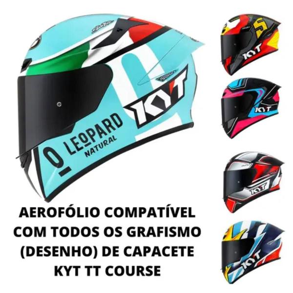 Imagem de Aerofolio Spoiler Racing Capacete Kyt TtCourse Duotech Cores