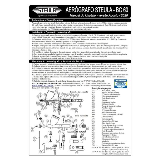 Aerografo caneca superior, bico 0,2 mm-bc 60 - STEULA Imagem de Aerografo caneca superior, bico 0,2 mm-bc 60