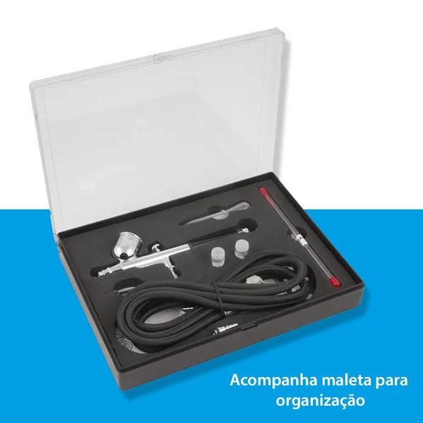 Aerógrafo Profissional Micro Pinturas Retoque Automotivo Com Acessórios Vonder 13 Peças Bico Caneta Imagem de Aerógrafo Profissional Micro Pinturas Retoque Automotivo Com Acessórios Vonder 13 Peças Bico Caneta