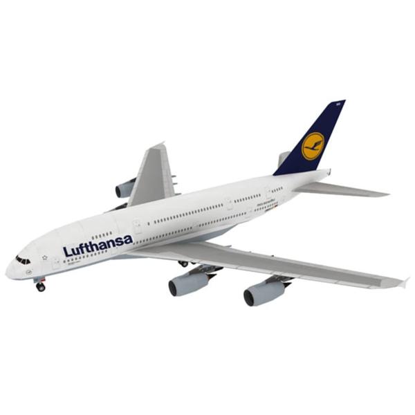 Imagem de Aeronave modelo de papel WANSUPYIN A380 German Lufthansa 1:100