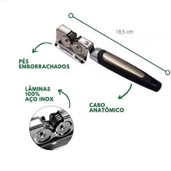 Imagem de Afiador amolador de faca 18cm metal aço inox utilidades.