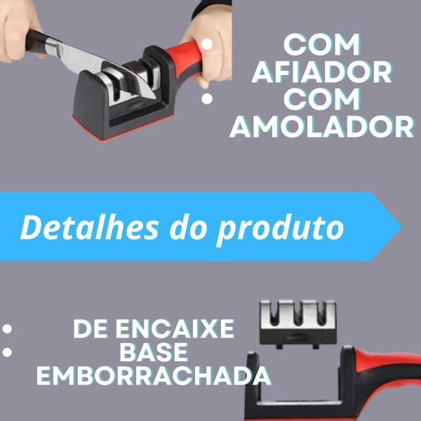 Imagem de Afiador Amolador De Facas 3 Opções De Afiar Profissional