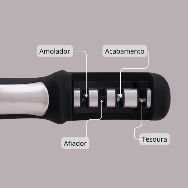 Imagem de Afiador Amolador de Facas e Tesouras 4 em 1 - 003899 Mor