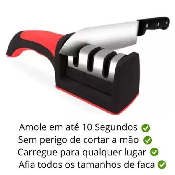 Imagem de Afiador Amolador De Facas Manual 3 Opções