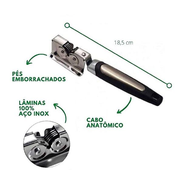 Imagem de Afiador Amolador Facas Aço Inox Afiar Lâmina Corte Canivete Pedra Segurança Profissional Cozinha