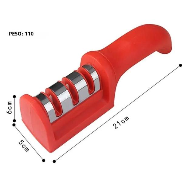 Imagem de Afiador de Facas Multifuncional 3 Segmentos - Portátil e Preto