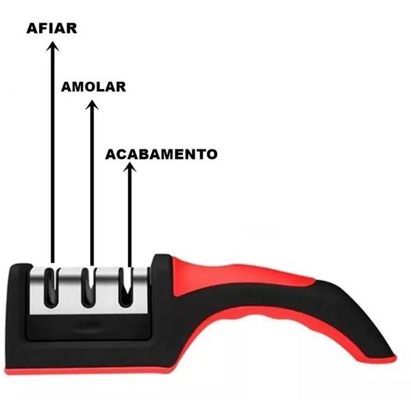 Imagem de Afiador e Amolador Manual de Facas em 4 Estágios: Precisão, Segurança e Durabilidade para Facas