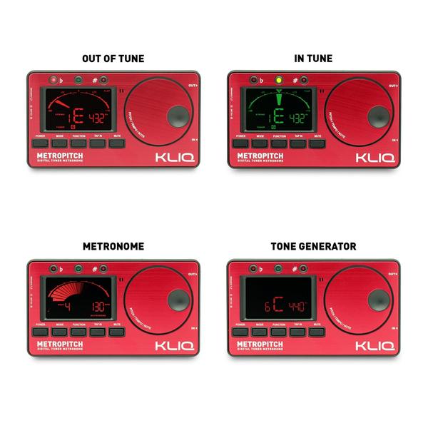 Imagem de Afinador de metrônomo KLIQ MetroPitch para todos os instrumentos vermelho