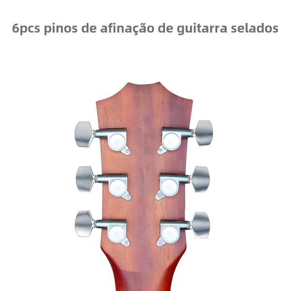 Imagem de Afinadores De Travamento De Guitarra Acústica 6 Peças De Pinos De Cordas Selados 3L3R Botão De