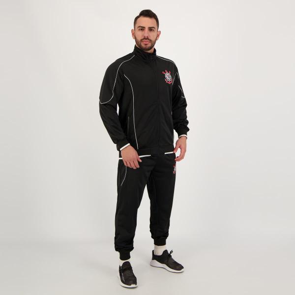 Agasalho Corinthians Trilobal Twist Preto - Spr Imagem de Agasalho Corinthians Trilobal Twist Preto