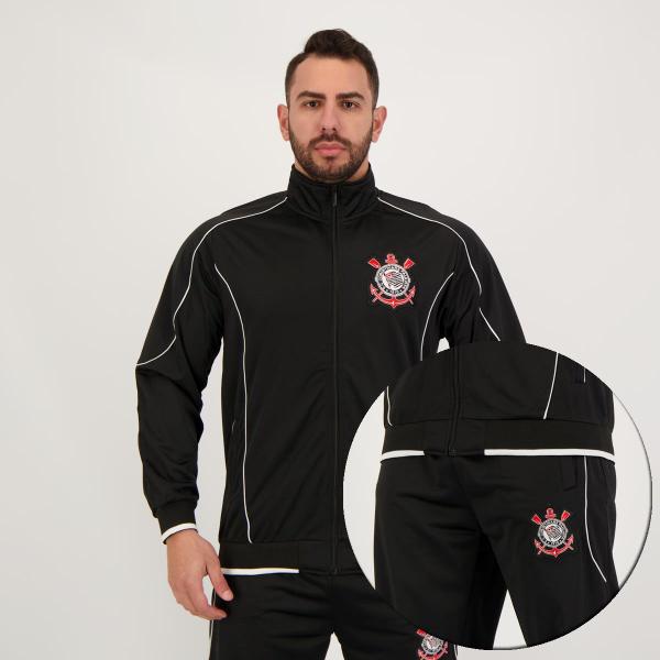 Agasalho Corinthians Trilobal Twist Preto - Spr Imagem de Agasalho Corinthians Trilobal Twist Preto