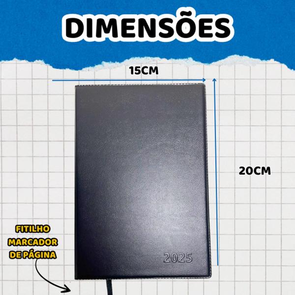 Imagem de Agenda 2025 Capa Dura Encapada Escrita Personalizada Anotações Organizador de Horarios Diária Anual