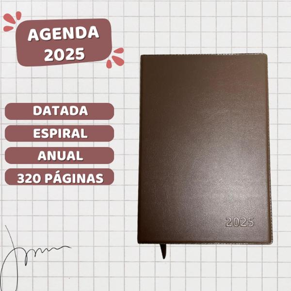 Imagem de Agenda 2025 Capa Dura Encapada Escrita Personalizada Anotações Organizador de Horarios Diária Anual