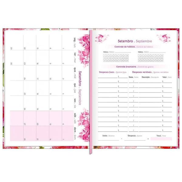 Imagem de Agenda 2025 Diária Feminine Floral Rosa Tilibra