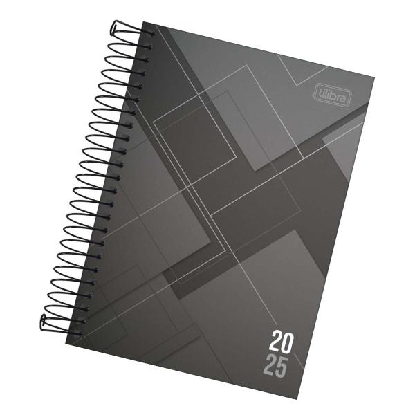 Imagem de Agenda 2025 Espiral Diária Zip 12,9cmX18,7cm Cinza Capa Dura