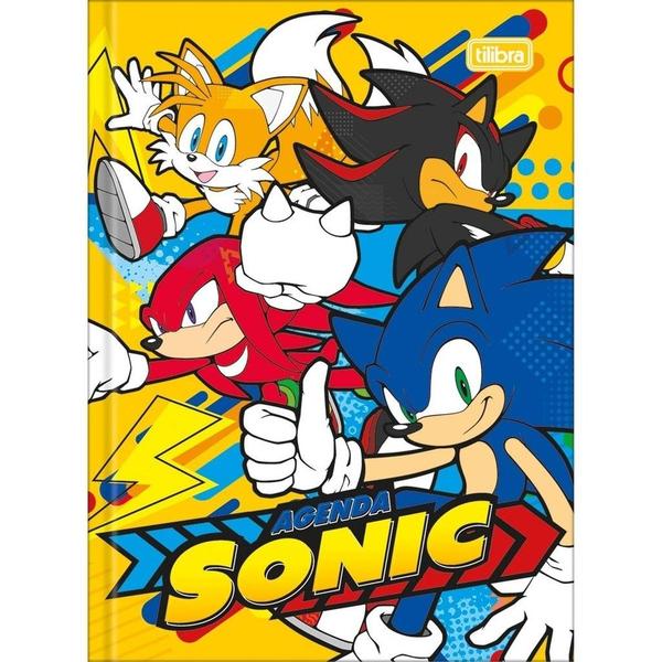 Imagem de Agenda Costurada Escolar Infantil Sonic 2025 96fls Tilibra