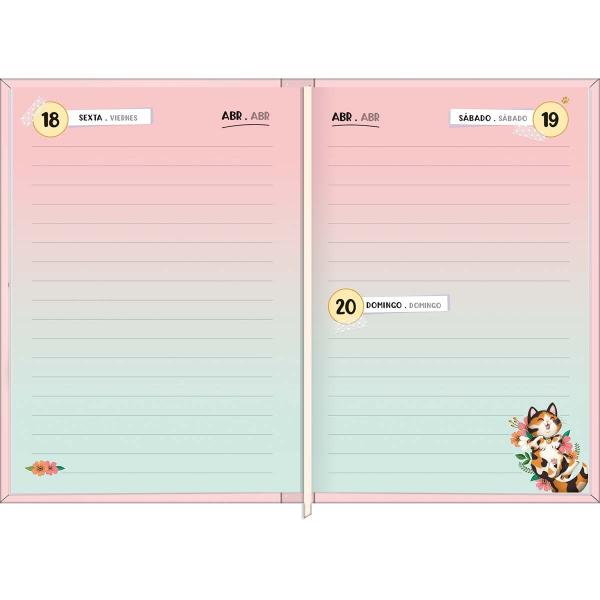 Imagem de Agenda Costurada Petit 10,5 x 14,8 cm Purrfect Cats 2025 - Home Is  My Cat Is