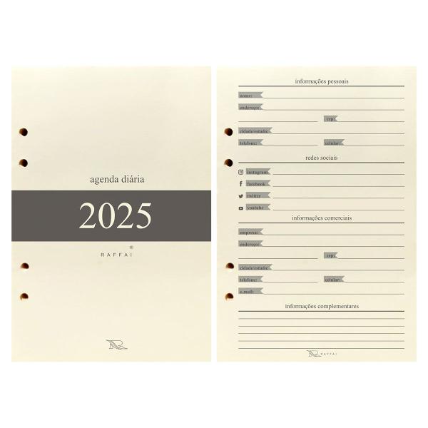 Agenda Diária 2025 156-R Personalizada Raffai Couros Imagem de Agenda Diária 2025 156-R Personalizada Raffai Couros