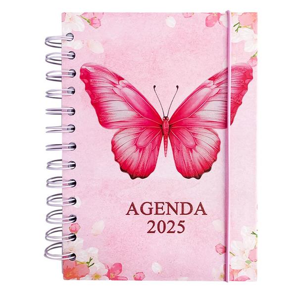 Imagem de Agenda Diária 2025 Borboleta Aberta Espiral 137x189mm 168f