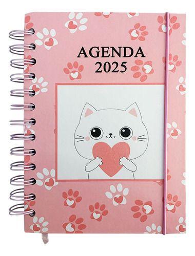 Imagem de Agenda Diária 2025 Gatinho Fofinho Espiral 137x189mm 168 Flh