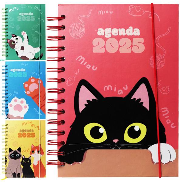 Imagem de Agenda Diário Planner Anual Escolar Menino Menina Espiral