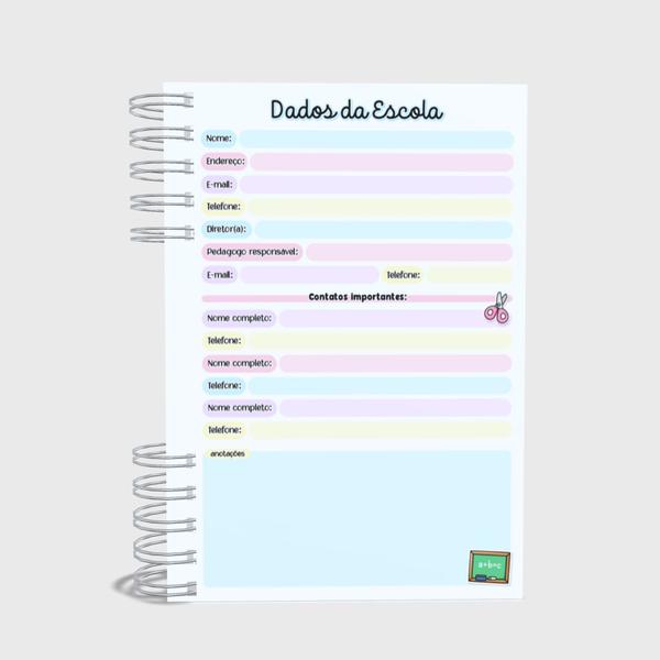 Imagem de Agenda Escolar Capa Dura 2024 A5 Menina 002 com Elástico, Tassel e Bolso