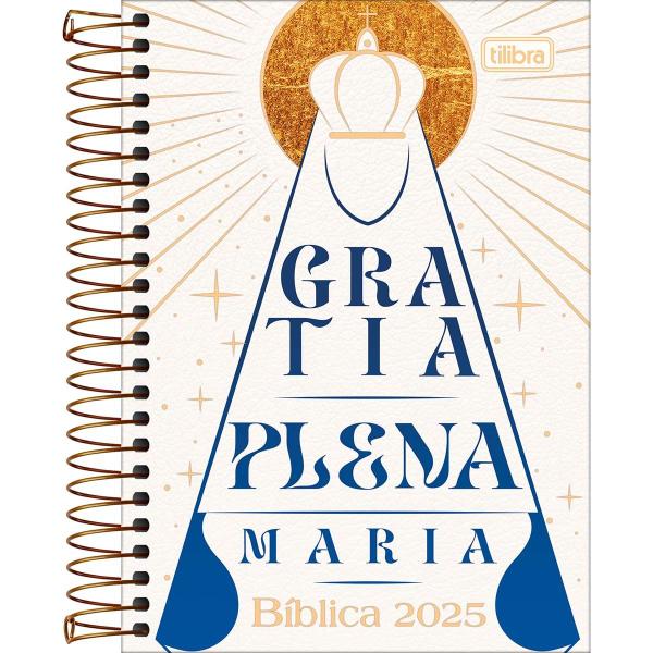 Imagem de Agenda Espiral Bíblica Diária Católica 2025 Tilibra 12x18cm