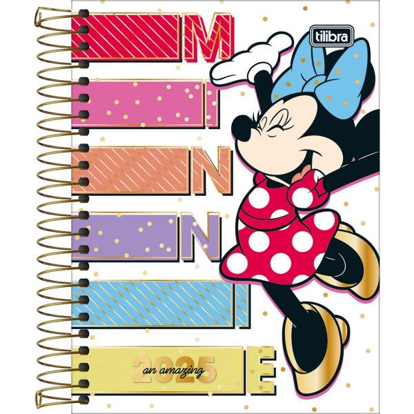 Imagem de Agenda Espiral Diária 11,7 x 16,4 cm Minnie 2025 Tilibra 4664