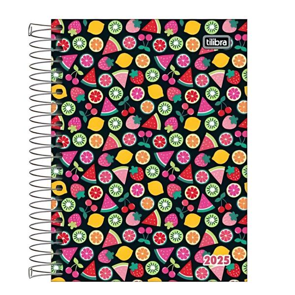 Imagem de Agenda Espiral Estampada Pepper 160 Folhas 2025 Tilibra