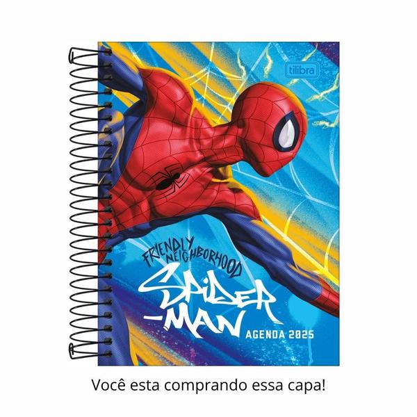 Imagem de Agenda Espiral Spider Man  Homem Aranha Escolar Tilibra